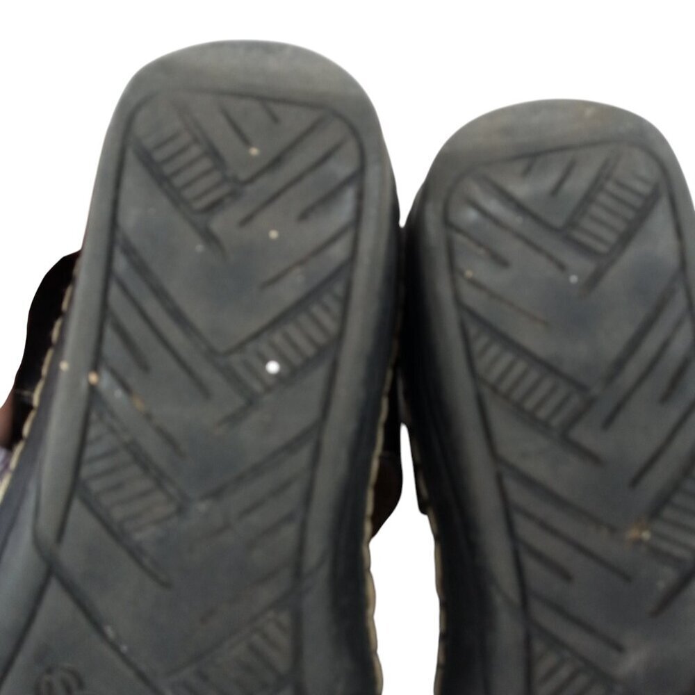 Taos Escape Black Leather Wedge Comfort Sandals Size 40 US 9-9.5 Adjustable - Picture 7 of 14